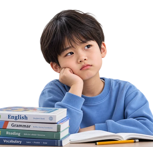 책은 많은데 소리 낼 일이 없어 지루해하는 아이