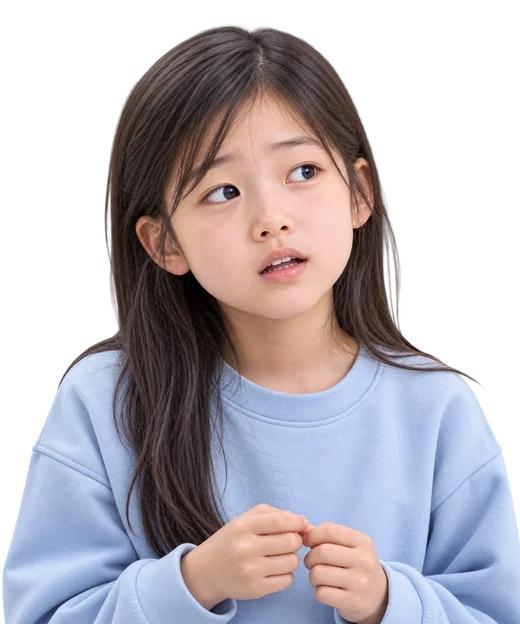 읽을 줄은 알지만 말이 나오지 않아 망설이는 아이